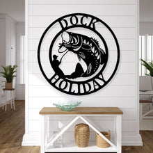 Load image into Gallery viewer, Metal Bass Wall Art Metal Wall Decor Bass Fishing Gift for Men Metal Sign Steel Sign Fishing Decor for Dad Groomsman Gift Metal Fishing Sign