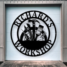 Load image into Gallery viewer, Metal Garage Sign, Custom Garage Sign, Personalized Gift for Dad, Custom Garage Sign, Metal Sign for Garage, Fathers Day Gift, Metal Sign