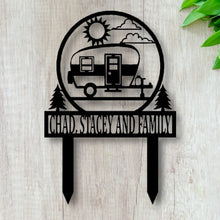 Load image into Gallery viewer, Happy Campers Yard sign, Camping Sign, Camper Decor, RV Decor, Family Name Sign