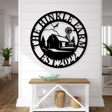 Load image into Gallery viewer, metal farm house sign, steel barn sign, outdoor monogram, farm sign, farm decor,