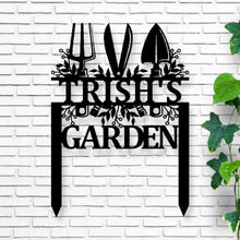 Load image into Gallery viewer, Personalized Metal Gardening sign, custom yard sign, garden decoration, Mother’s Day, Garden Sign, custom garden gift, Metal Greenhouse Sign