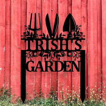 Load image into Gallery viewer, Personalized Metal Gardening sign, custom yard sign, garden decoration, Mother’s Day, Garden Sign, custom garden gift, Metal Greenhouse Sign
