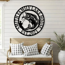 Load image into Gallery viewer, Metal Bass Wall Art Metal Wall Decor Bass Fishing Gift for Men Metal Sign Steel Sign Fishing Decor for Dad Groomsman Gift Metal Fishing Sign