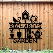 Load image into Gallery viewer, Personalized Metal Gardening sign, custom yard sign, garden decoration, Mother’s Day, Garden Sign, custom garden gift, Metal Greenhouse Sign