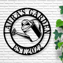 Load image into Gallery viewer, Personalized Metal Gardening sign, custom yard sign, garden decoration, Mother’s Day, Garden Sign, custom garden gift, Metal Greenhouse Sign