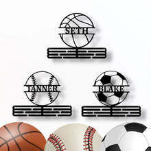 Load image into Gallery viewer, Custom Medal Holder | Personalized Sports Medal Hanger | Display for Ribbons and Medals | Tiered Award Rack | Medal Holder for Kids