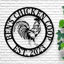 Load image into Gallery viewer, Last Name Chicken Door Hanger, Chicken Garden Flag, Chicken Sign, Chicken Decor, Farmhouse Chicken Wall Decor, rooster