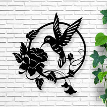 Load image into Gallery viewer, Hummingbird Metal Sign, Custom Hummingbird Family Name Sign