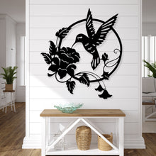 Load image into Gallery viewer, Hummingbird Metal Sign, Custom Hummingbird Family Name Sign