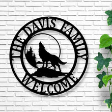 Load image into Gallery viewer, Wolf Howling Metal Ranch Sign| Great Outdoor | Weatherproof Sign | Farm Sign | Custom Metal Sign, Wolf In The Wild Sign, Howling Wolf