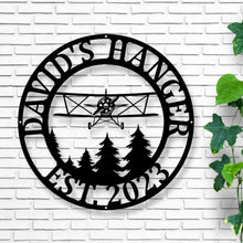 Load image into Gallery viewer, Airplane Monogram, Pilot Gifts, Personalized Aviation Signs, Custom Metal Signs, Airplane Hangar Sign, Personalized Pilot Name Sign