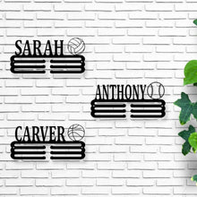 Load image into Gallery viewer, Custom Name Medal Hanger Monogram, Custom Medal Holder | Personalized Sports Medal Hanger | Display for Ribbons and Medals, Medal Holder