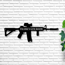 Load image into Gallery viewer, Personalized Gun Metal Sign - Gun Metal Sign - Gun Owner Gift - Armory Décor - 2nd Amendment - Army Gift - Veteran Gift - AR-15 - Gun Gift