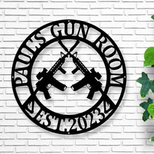 Load image into Gallery viewer, Personalized Gun Metal Sign - Gun Metal Sign - Gun Owner Gift - Armory Décor - 2nd Amendment - Army Gift - Veteran Gift - AR-15 - Gun Gift
