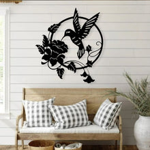 Load image into Gallery viewer, Hummingbird Metal Sign, Custom Hummingbird Family Name Sign