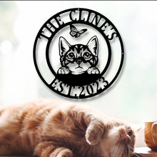 Load image into Gallery viewer, Cat Wall Art, Metal Art, Cat Sign, Cat Lover, Cat, Mother's Day, Birthday, Gift, Cat Home Wall decor, Metal Cat Decor,