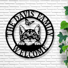 Load image into Gallery viewer, Cat Wall Art, Metal Art, Cat Sign, Cat Lover, Cat, Mother's Day, Birthday, Gift, Cat Home Wall decor, Metal Cat Decor,