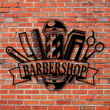 Load image into Gallery viewer, Barber Shop Sign, Personalized Barber Sign, Custom hairstylist Sign, Metal Hairdresser Décor, Barbershop Open Sign, Gift for Barber