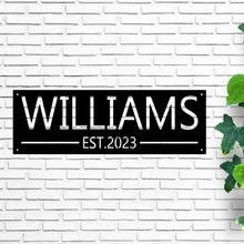 Load image into Gallery viewer, Personalized Metal Sign, Custom Metal Sign, Metal Signs Personalized, Outdoor Signs, Family Name Sign Metal, Last Name Metal Sign, Est Sign