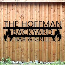 Load image into Gallery viewer, Personalized BBQ Metal Sign, Kitchen Metal Sign, Personalized Outdoor Metal sign, Grilling Gifts Sign Personalized,, Grill Gifts for Dad