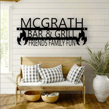 Load image into Gallery viewer, Personalized BBQ Metal Sign, Kitchen Metal Sign, Personalized Outdoor Metal sign, Grilling Gifts Sign Personalized,, Grill Gifts for Dad