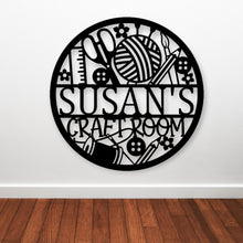 Load image into Gallery viewer, Sewing room sign, personalized sign, sewing sign. metal sewing sign, quilting sign, gift for her, farm sign, gift for grandma, gift for mom