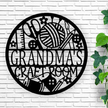 Load image into Gallery viewer, Sewing room sign, personalized sign, sewing sign. metal sewing sign, quilting sign, gift for her, farm sign, gift for grandma, gift for mom