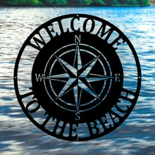 Load image into Gallery viewer, Personalized Compass Rose Metal Sign - Nautical Address Wall Art - Coordinates Wall Decor - Housewarming -Free Shipping - Custom Coordinates