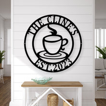 Load image into Gallery viewer, Personalized Coffee Bar Metal Sign | Custom Wall Decor for Coffee Lovers | Unique Gift for Home or Café