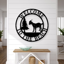Load image into Gallery viewer, Metal Goat Farm Sign | Rustic Farmhouse Decor | Personalized Name Plaque | Custom Wall Art for Goat Lovers & Farmers
