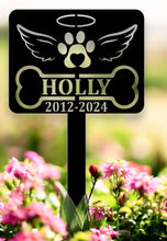 Load image into Gallery viewer, Custom Metal Dog Memorial Cross Stake - Personalized Pet Tribute, Garden Décor, Remembrance, Dog Loss Sympathy Gift, Beautiful Memorial Sign