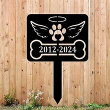 Load image into Gallery viewer, Custom Metal Dog Memorial Cross Stake - Personalized Pet Tribute, Garden Décor, Remembrance, Dog Loss Sympathy Gift, Beautiful Memorial Sign
