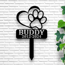 Load image into Gallery viewer, Custom Metal Dog Memorial Cross Stake - Personalized Pet Tribute, Garden Décor, Remembrance, Dog Loss Sympathy Gift, Beautiful Memorial Sign