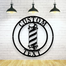Load image into Gallery viewer, Barber Shop Sign, Personalized Barber Sign, Custom hairstylist Sign, Metal Hairdresser Décor, Barbershop Open Sign, Gift for Barber