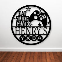 Load image into Gallery viewer, Metal Gaming Room Sign: Custom Wall Decor for Gamers, Personalized Art & Unique Gift for Gaming Enthusiasts