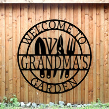 Load image into Gallery viewer, Metal Gardening Sign | Rustic Décor for Garden & Yard | Personalized Name Plaque | Outdoor Friendly | Garden Art and Gifts for Gardeners