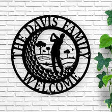Load image into Gallery viewer, Metal Golf Sign | Personalized Golf Decor, Rustic Wall Art for Golf Lovers & Enthusiasts, Unique Gift Idea for Him or Her