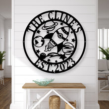 Load image into Gallery viewer, Metal Rocket Sign for Kids | Vintage Space Decor | Nursery Wall Art & Room Decoration | Fun Kids' Room Accessories