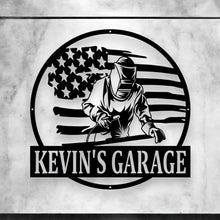 Load image into Gallery viewer, Metal Welding Sign | Personalized Welded Art | Custom Name Sign for Home, Garage & Workshop Décor | Unique Gift Ideas, Chevron Welder
