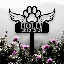 Load image into Gallery viewer, Custom Metal Dog Memorial Cross Stake - Personalized Pet Tribute, Garden Décor, Remembrance, Dog Loss Sympathy Gift, Beautiful Memorial Sign