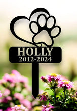 Load image into Gallery viewer, Custom Metal Dog Memorial Cross Stake - Personalized Pet Tribute, Garden Décor, Remembrance, Dog Loss Sympathy Gift, Beautiful Memorial Sign