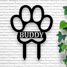 Load image into Gallery viewer, Custom Metal Dog Memorial Cross Stake - Personalized Pet Tribute, Garden Décor, Remembrance, Dog Loss Sympathy Gift, Beautiful Memorial Sign