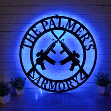 Load image into Gallery viewer, Personalized Gun Metal Sign - Gun Metal Sign - Gun Owner Gift - Armory Décor - 2nd Amendment - Army Gift - Veteran Gift - AR-15 - Gun Gift