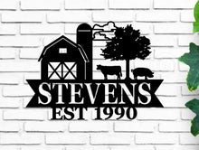 Load image into Gallery viewer, Personalized Farm Metal Sign Farm Sign Personalized Farmhouse Sign Custom Farm Decor Custom Farmhouse Decor Metal Farm Sign Farm House Decor
