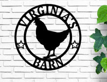 Load image into Gallery viewer, Last Name Chicken Door Hanger, Chicken Garden Flag, Chicken Sign, Chicken Decor, Farmhouse Chicken Wall Decor