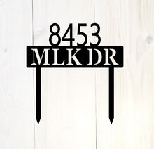 Load image into Gallery viewer, Lawn Address Metal Sign, Custom Address Sign, metal yard art, custom metal sign,house warming gift