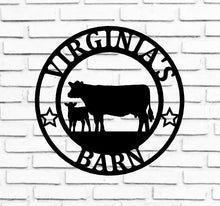 Load image into Gallery viewer, cow calf Metal Sign