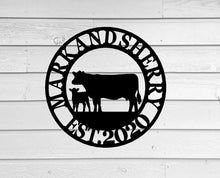 Load image into Gallery viewer, cow calf Metal Sign