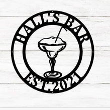 Load image into Gallery viewer, Metal Bar Sign-Personalized Bar Theme Sign, Custom Bar Theme Sign, Personalized Bar Sign Metal Wall Art, grill man cave sign, backyard grill