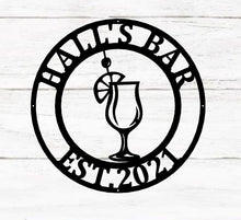 Load image into Gallery viewer, Metal Bar Sign-Personalized Bar Theme Sign, Custom Bar Theme Sign, Personalized Bar Sign Metal Wall Art, grill man cave sign, backyard grill